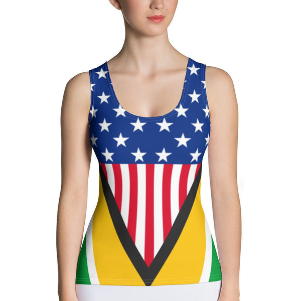 Guyanese American Flag Women's Tank Top - Conscious Apparel Store
