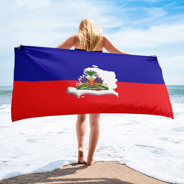 Haiti Flag Beach Towel - Conscious Apparel Store