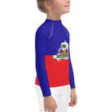 Haiti Flag Kids Rash Guard - Conscious Apparel Store