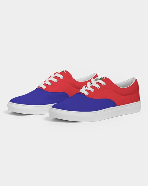 Haiti Flag Men's Lace Up Canvas Shoe - Conscious Apparel Store