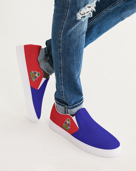 Haiti Flag Men's Slip-On Canvas Shoe - Conscious Apparel Store