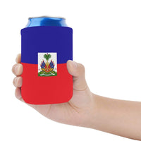 Haiti Flag Neoprene Can Cooler 4" x 2.7" dia. - Conscious Apparel Store