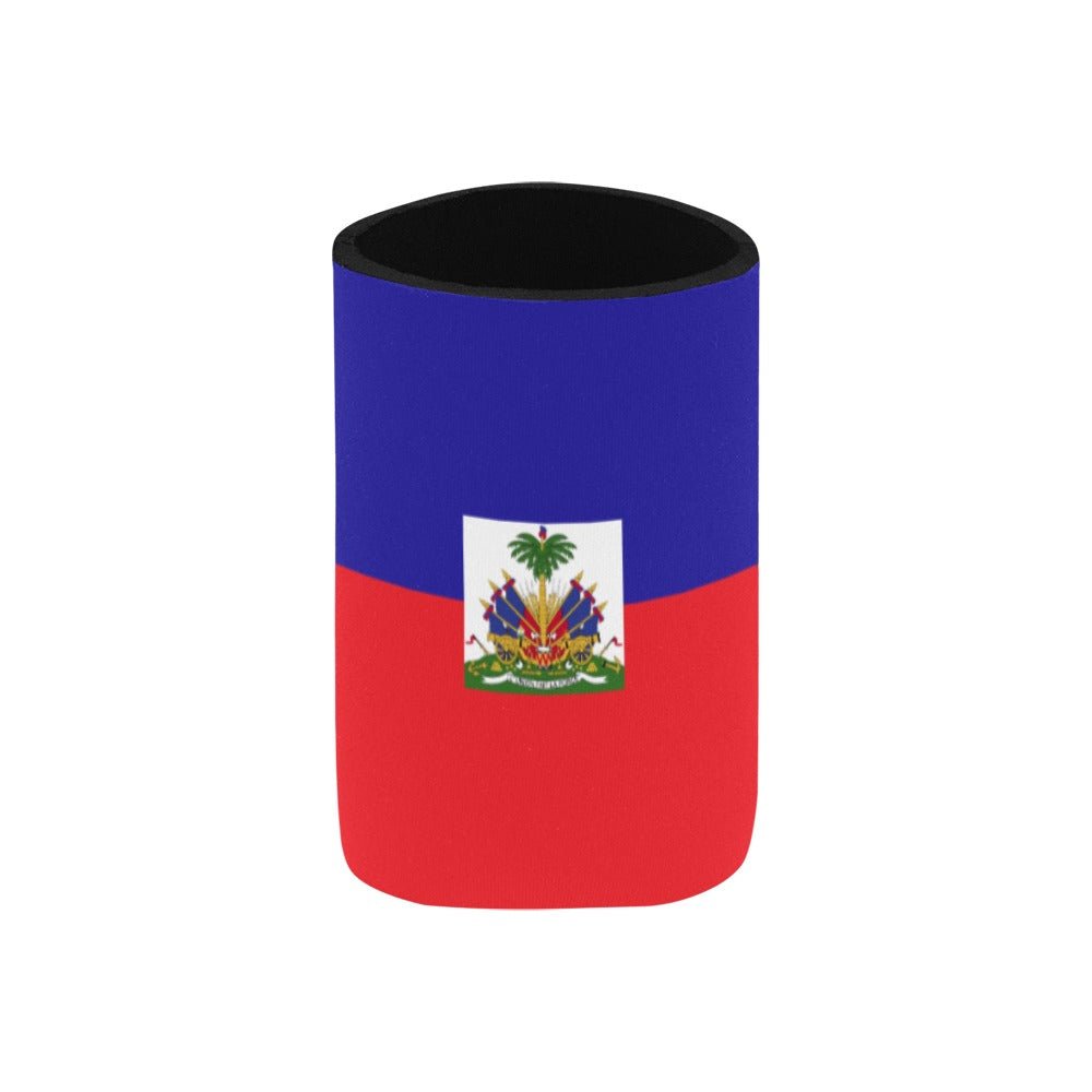Haiti Flag Neoprene Can Cooler 4" x 2.7" dia. - Conscious Apparel Store