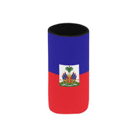Haiti Flag Neoprene Can Cooler 5" x 2.3" dia. - Conscious Apparel Store