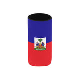 Haiti Flag Neoprene Can Cooler 5" x 2.3" dia. - Conscious Apparel Store