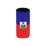 Haiti Flag Neoprene Can Cooler 5" x 2.3" dia. - Conscious Apparel Store