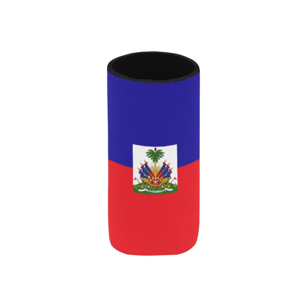 Haiti Flag Neoprene Can Cooler 5" x 2.3" dia. - Conscious Apparel Store