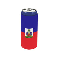 Haiti Flag Neoprene Can Cooler 5" x 2.3" dia. - Conscious Apparel Store