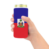 Haiti Flag Neoprene Can Cooler 5" x 2.3" dia. - Conscious Apparel Store