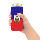 Haiti Flag Neoprene Can Cooler 5" x 2.3" dia. - Conscious Apparel Store