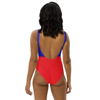 Haiti Flag One-Piece Swimsuit - Conscious Apparel Store