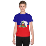 Haiti Flag Youth crew neck t-shirt - Conscious Apparel Store