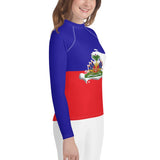 Haiti Flag Youth Rash Guard - Conscious Apparel Store