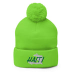Haiti Map Pom-Pom Beanie - Conscious Apparel Store