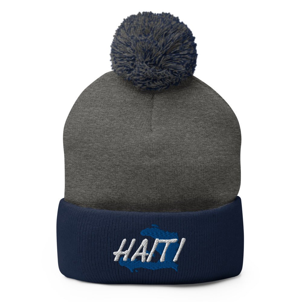 Haiti Map Pom-Pom Beanie - Conscious Apparel Store