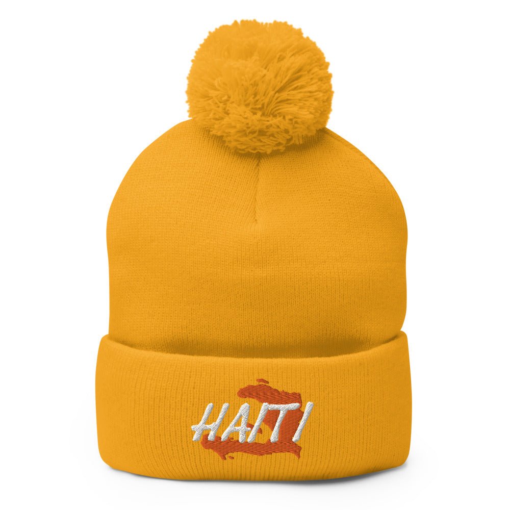 Haiti Map Pom-Pom Beanie - Conscious Apparel Store