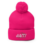 Haiti Map Pom-Pom Beanie - Conscious Apparel Store
