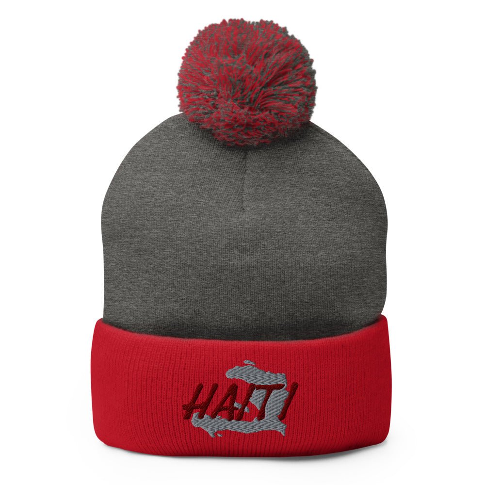 Haiti Map Pom-Pom Beanie - Conscious Apparel Store