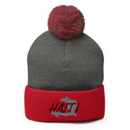 Haiti Map Pom-Pom Beanie - Conscious Apparel Store