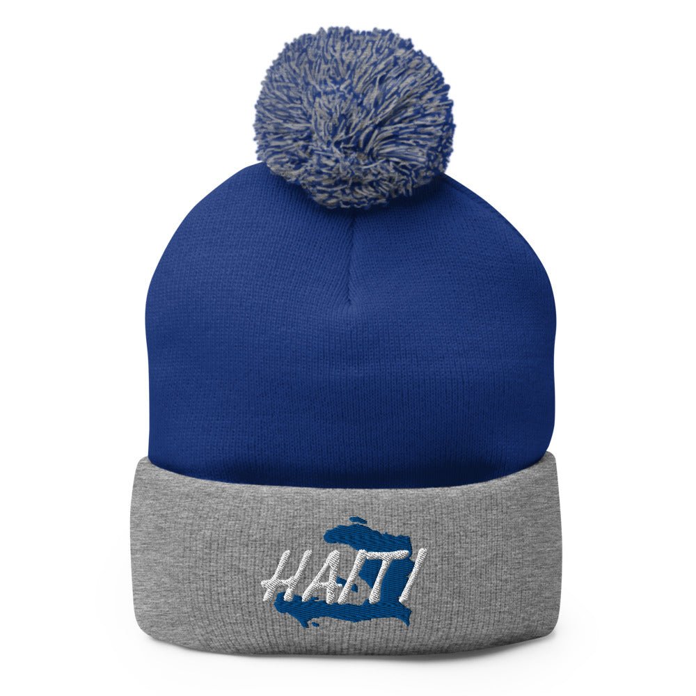 Haiti Map Pom-Pom Beanie - Conscious Apparel Store