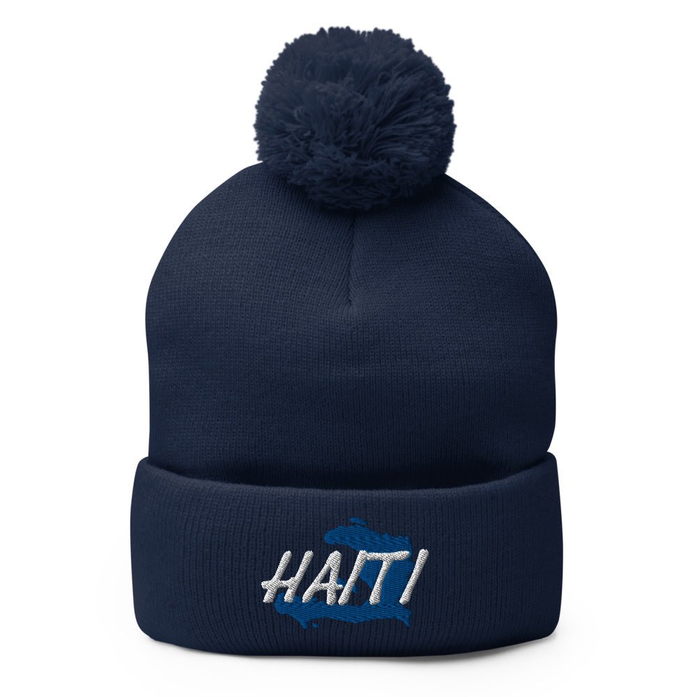 Haiti Map Pom-Pom Beanie - Conscious Apparel Store