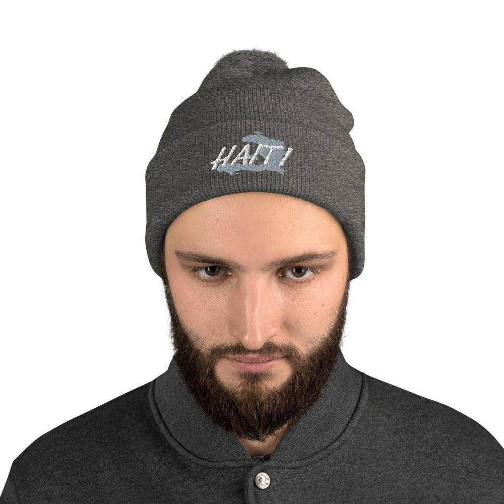 Haiti Map Pom-Pom Beanie - Conscious Apparel Store