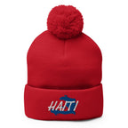 Haiti Map Pom-Pom Beanie - Conscious Apparel Store