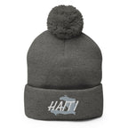 Haiti Map Pom-Pom Beanie - Conscious Apparel Store