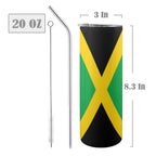 Jamaica Flag 20oz Tall Skinny Tumbler with Lid and Straw - Conscious Apparel Store