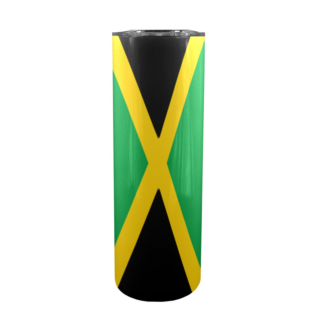 Jamaica Flag 20oz Tall Skinny Tumbler with Lid and Straw - Conscious Apparel Store
