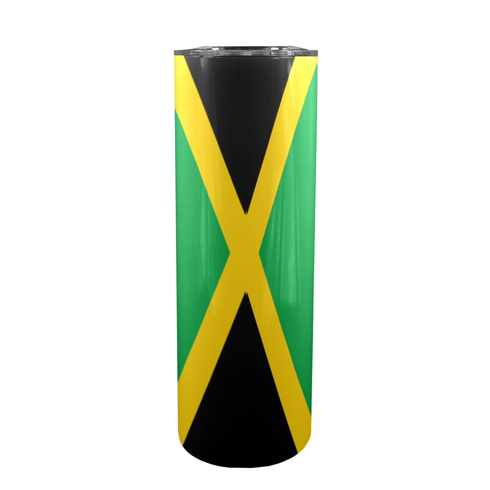 Jamaica Flag 20oz Tall Skinny Tumbler with Lid and Straw - Conscious Apparel Store