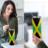 Jamaica Flag 20oz Tall Skinny Tumbler with Lid and Straw - Conscious Apparel Store