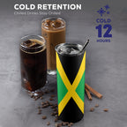 Jamaica Flag 20oz Tall Skinny Tumbler with Lid and Straw - Conscious Apparel Store