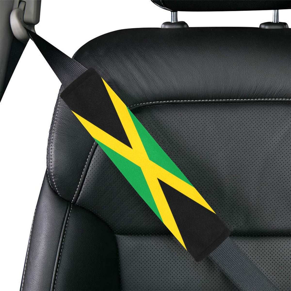 Jamaica Flag Car Seat Belt Cover 7''x12.6'' (Pack of 2) - Conscious Apparel Store