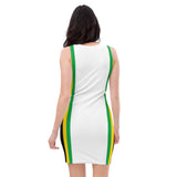 Jamaica Flag Empress White Bodycon Dress - Conscious Apparel Store