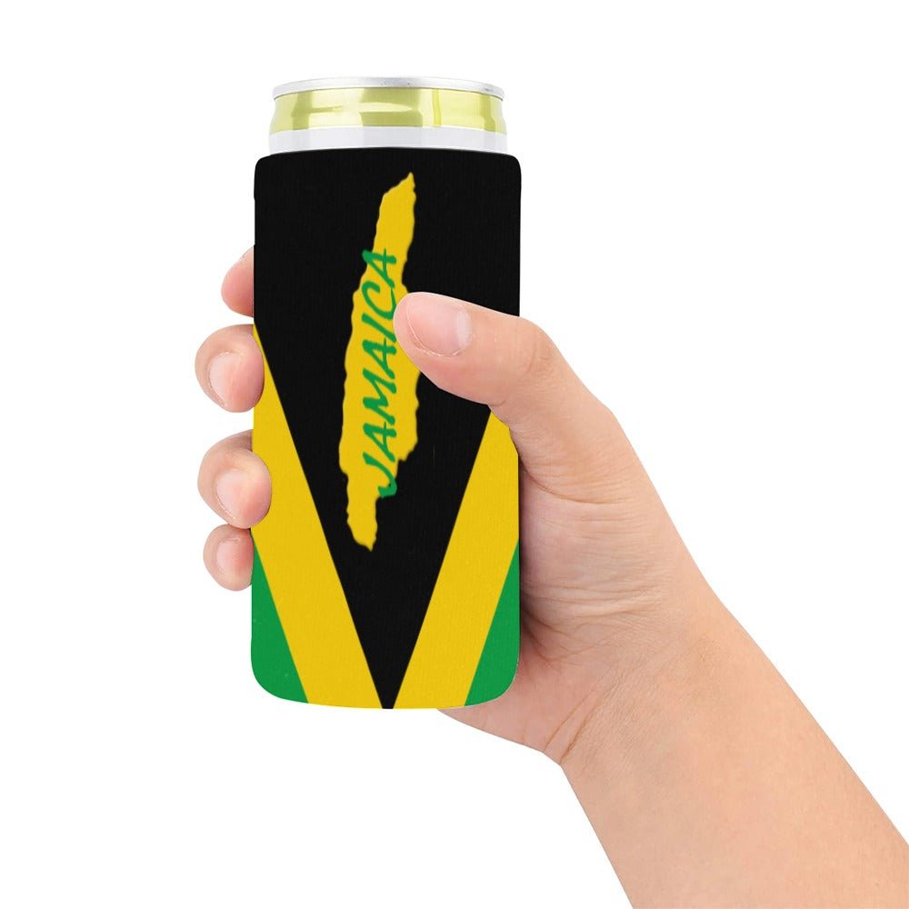 Jamaica Flag Neoprene Can Cooler 5" x 2.3" dia. - Conscious Apparel Store