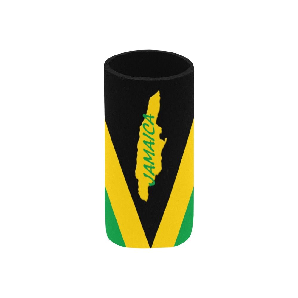 Jamaica Flag Neoprene Can Cooler 5" x 2.3" dia. - Conscious Apparel Store