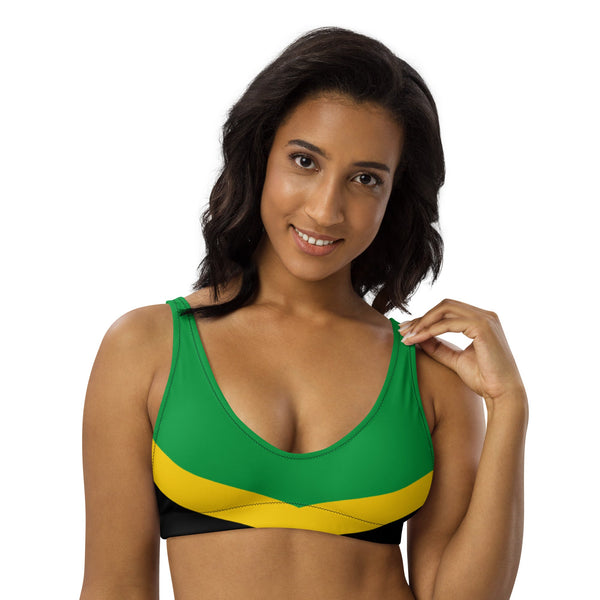 Jamaica Flag padded bikini top - Conscious Apparel Store