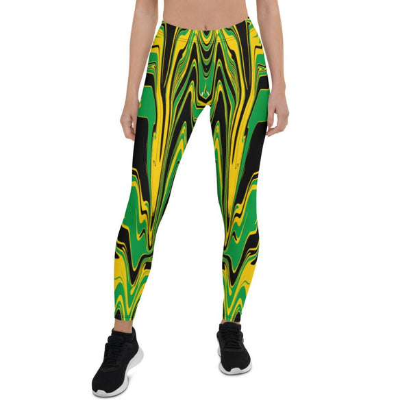 Jamaica Flag Splash-Camo Leggings - Conscious Apparel Store
