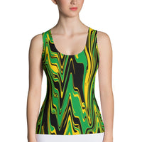 Jamaica Flag Splash-Camo Women's Tank Top - Conscious Apparel Store