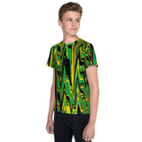 Jamaica Flag Splash Camo Youth crew neck t-shirt - Conscious Apparel Store