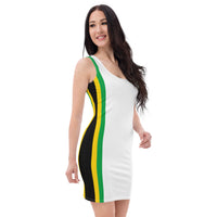 Jamaica Flag White Bodycon Dress - Conscious Apparel Store
