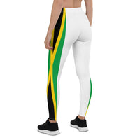 Jamaica Flag White Leggings - Conscious Apparel Store