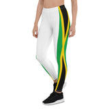 Jamaica Flag White Leggings - Conscious Apparel Store