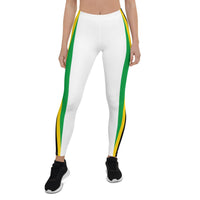 Jamaica Flag White Leggings - Conscious Apparel Store