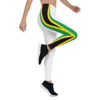 Jamaica Flag White Leggings - Conscious Apparel Store
