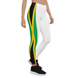 Jamaica Flag White Leggings - Conscious Apparel Store
