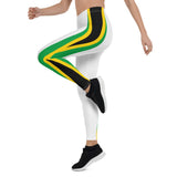 Jamaica Flag White Leggings - Conscious Apparel Store