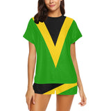 Jamaica Flag Women's Short Pajama Set - Conscious Apparel Store