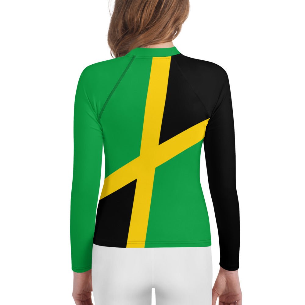 Jamaica Flag Youth Rash Guard - Conscious Apparel Store